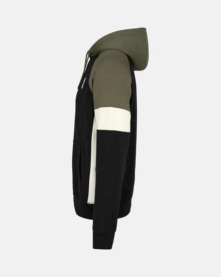 Spurs Mens Contrast Raglan Sleeve Black Hoodie