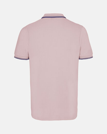 Spurs Mens Tipped Cotton Pique Pink Polo