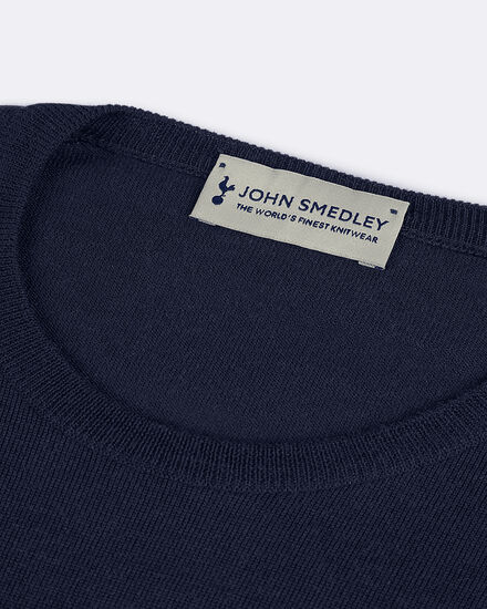 Spurs X John Smedley Mens Navy Crew Neck Jumper