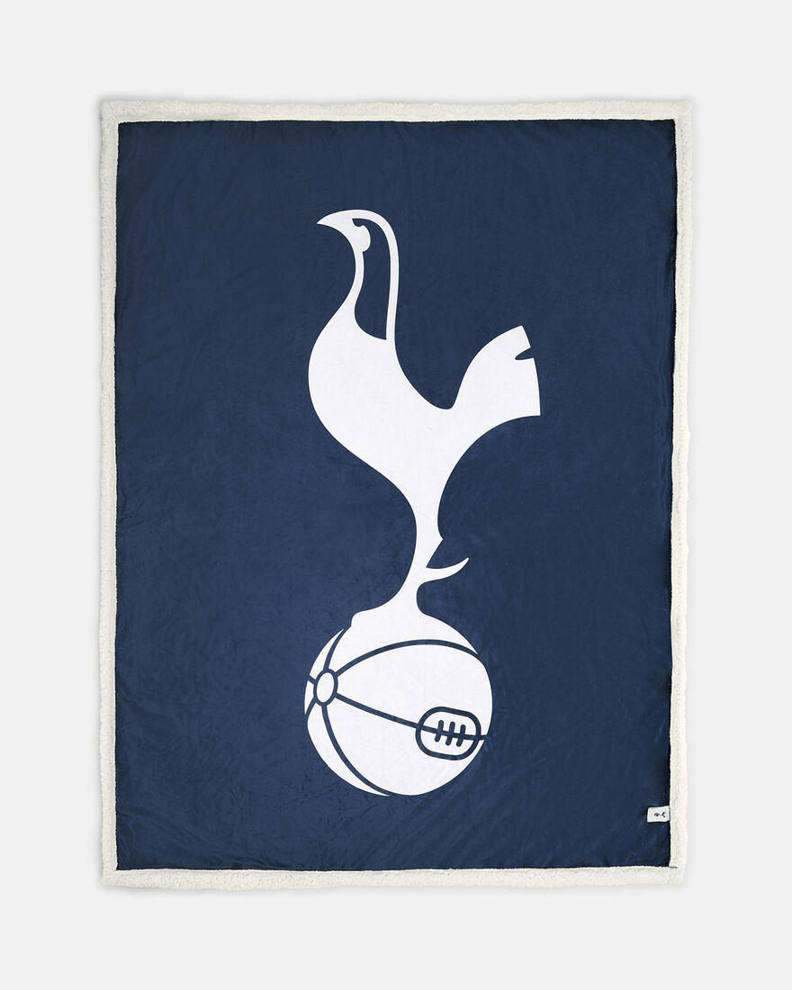 Spurs Navy Crest Sherpa Fleece Blanket