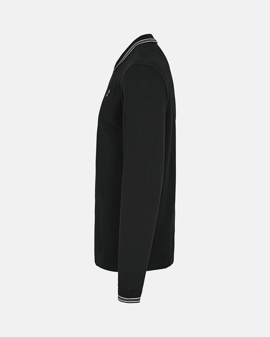 Spurs Mens Long Sleeve Black Polo