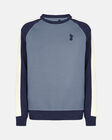 Spurs Men Contrast Raglan Sleeve Blue Sweatshirt
