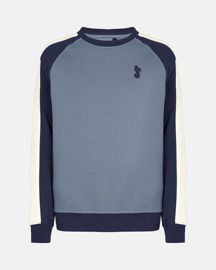 Spurs Men Contrast Raglan Sleeve Blue Sweatshirt