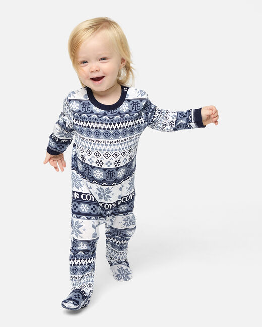 Spurs Baby Navy Fairisle Sleepsuit