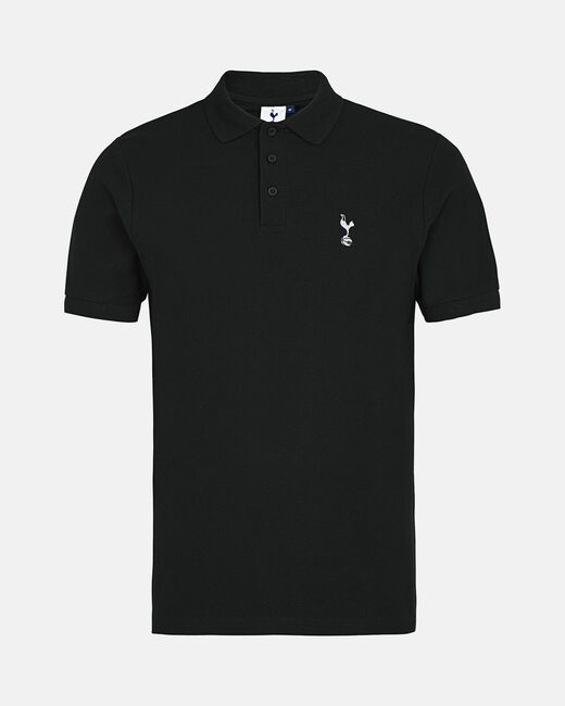 Spurs Mens Black Cotton Pique Polo
