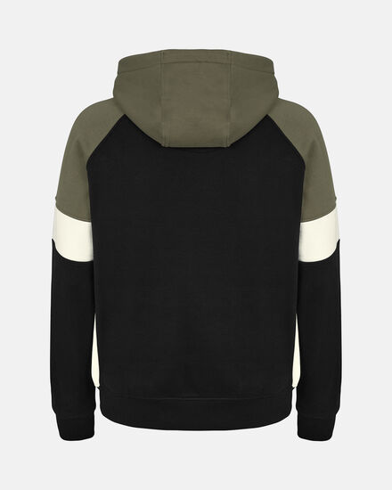 Spurs Mens Contrast Raglan Sleeve Black Hoodie