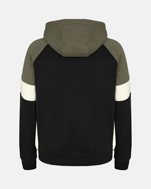 Spurs Mens Contrast Raglan Sleeve Black Hoodie