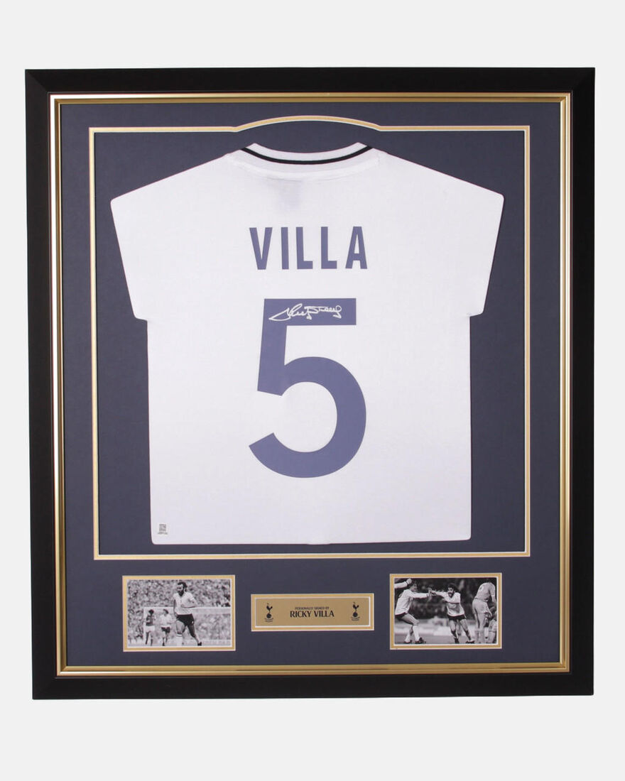 Spurs Ricky Villa Signed Framed Shirt