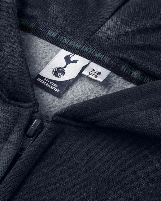 Spurs Kids Tie Dye Zip Through Navy Hoodie