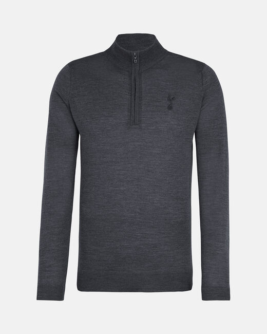 Spurs X John Smedley Mens Grey 1/4 Zip Jumper