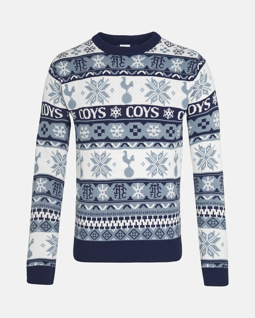 Spurs Adult Fairisle Christmas Navy Jumper
