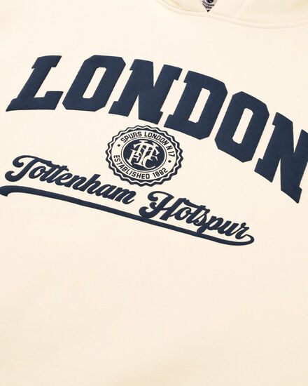 Spurs Mens London Varsity Cream Hoodie