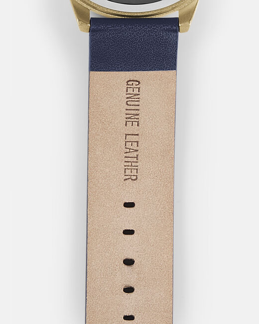 Spurs Mens Navy Leather Watch