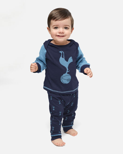 Spurs Baby Navy All Over Print Cockerel Print Pyjama Set