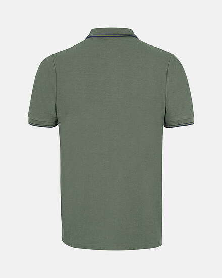 Spurs Mens Tipped Cotton Pique Green Polo
