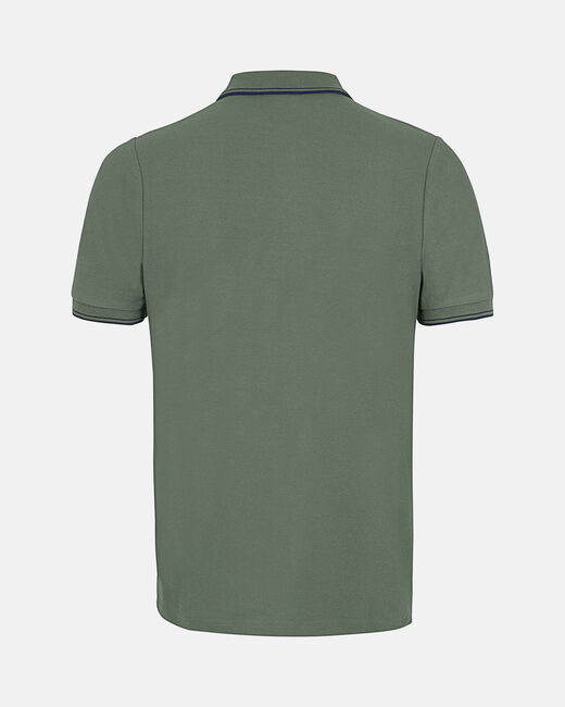 Spurs Mens Tipped Cotton Pique Green Polo