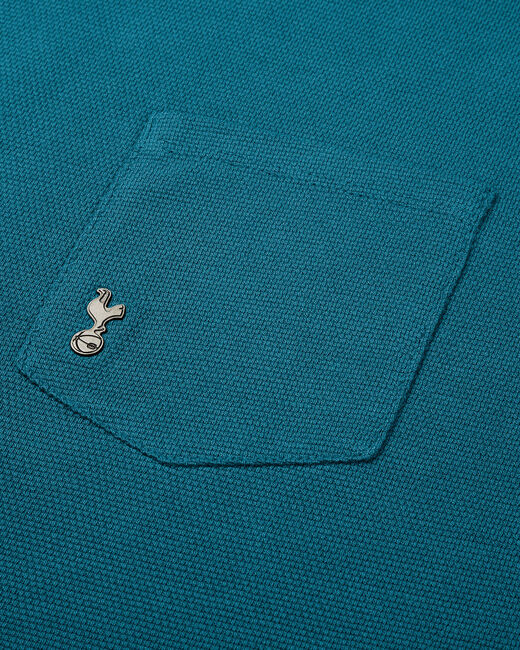 Spurs Mens Textured Knit Pocket Green T-Shirt