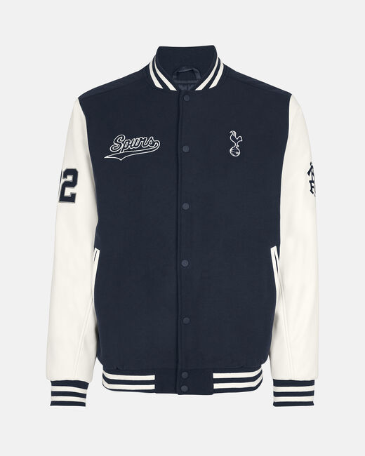 Spurs Adults Contrast Sleeve Varsity Jacket