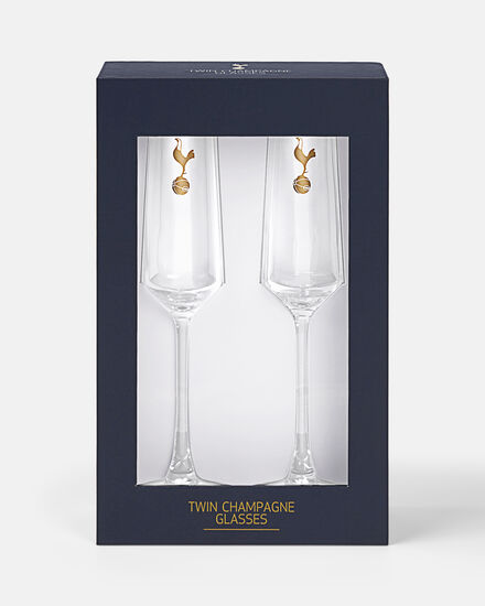 Spurs Boxed Gold Crest Champagne Flutes