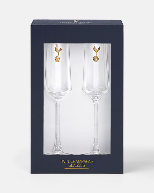 Spurs Boxed Gold Crest Champagne Flutes