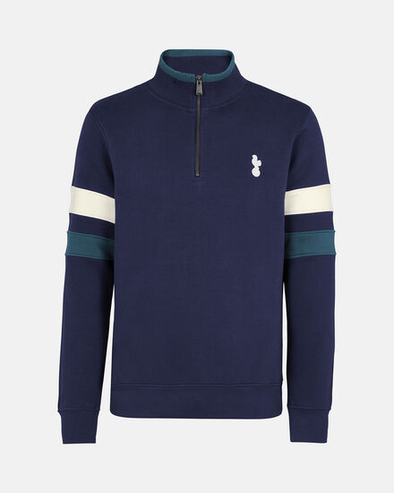 Spurs Mens 1/4 Zip Navy Sweatshirt