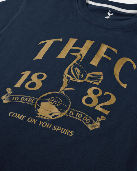 Spurs Mens Retro Print Navy T-Shirt