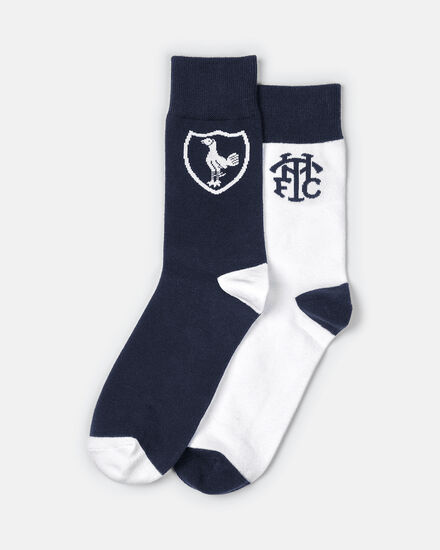 Spurs Mens 2 Pack Retro Crest Socks
