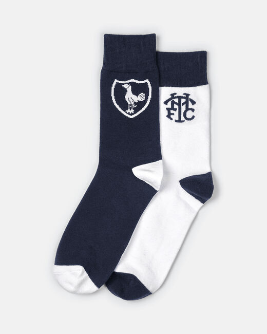Spurs Mens 2 Pack Retro Crest Socks