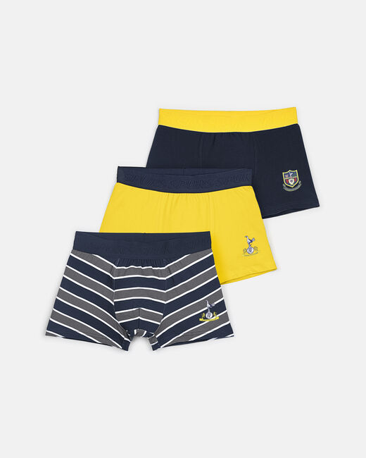 Spurs Mens 3 Pack Yellow Retro Underpants