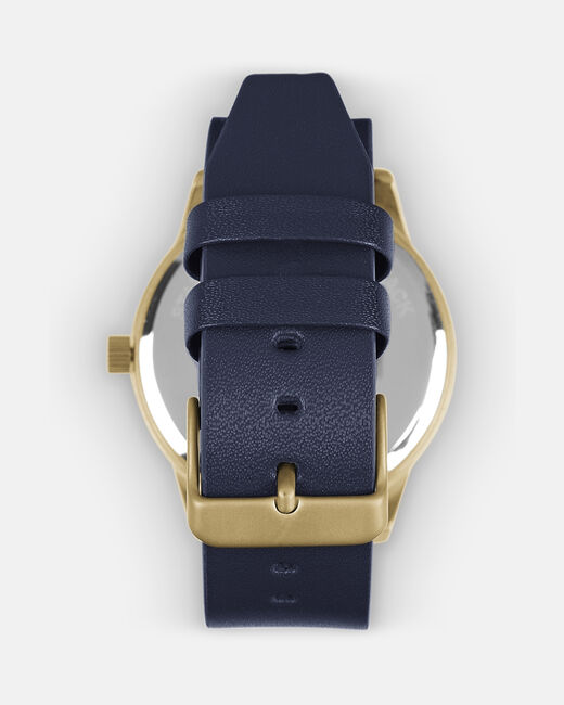 Spurs Mens Navy Leather Watch