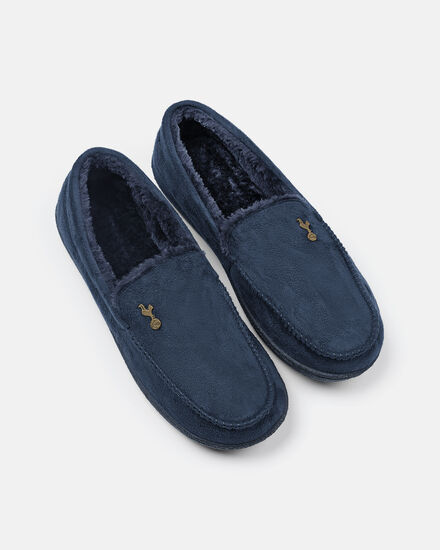 Spurs Mens Navy Moccasin Slippers