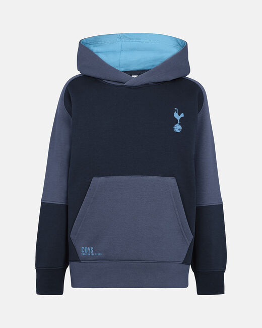 Spurs Kids Navy Colour Block Overhead Hoodie