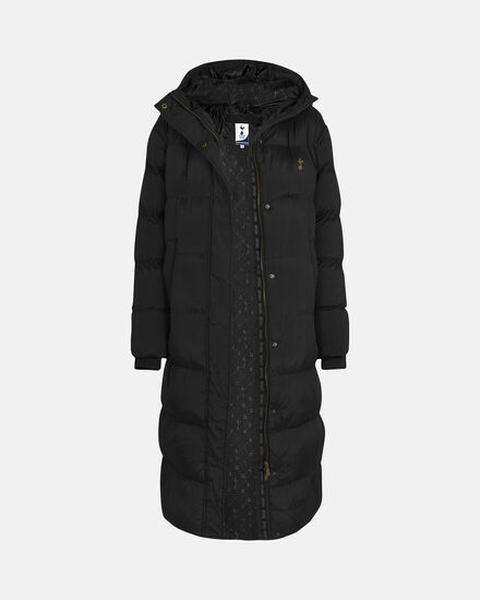Spurs Womens Long Padded Black Jacket