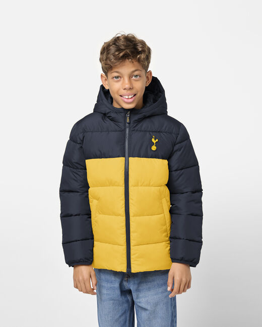 Spurs Kids Colour Block Padded Yellow Jacket