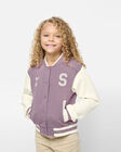 Spurs Kids Purple Varsity Baseball Jacket