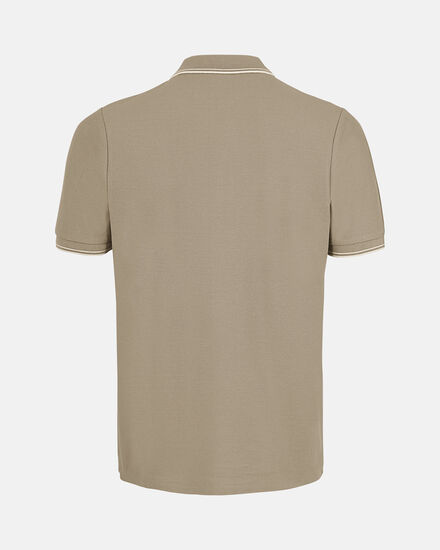 Spurs Mens Tipped Cotton Pique Stone Polo