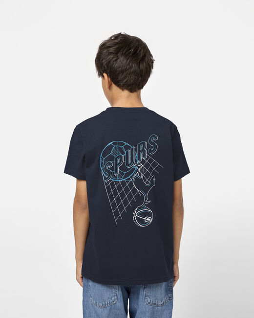 Spurs Kids Navy Graphic Back Print T-Shirt