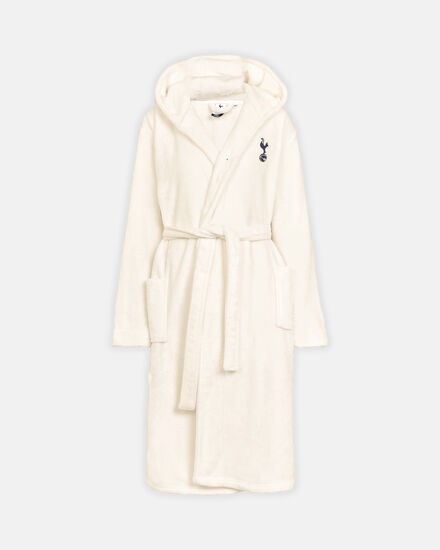 Spurs Womens Cream Fleece Dressing Gown Robe