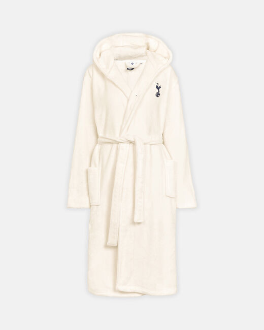 Spurs Womens Cream Fleece Dressing Gown Robe