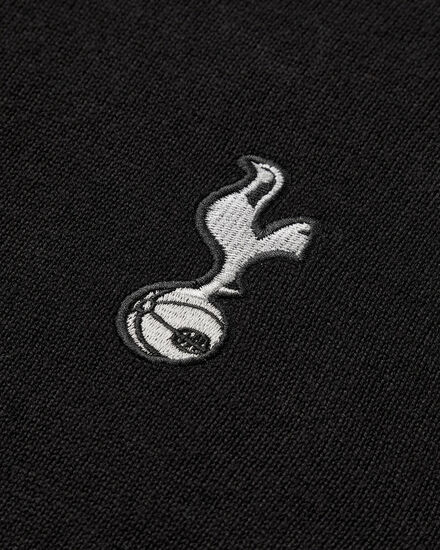 Spurs Mens Black Crew Neck Cotton Jumper