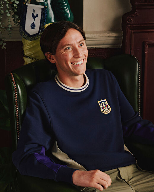 Spurs Heritage Crest Panel Navy Sweatshirt