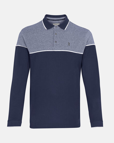 Spurs Mens Colour Block Long Sleeve Polo