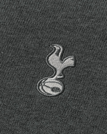 Spurs Mens Grey 1/4 Zip Cotton Jumper