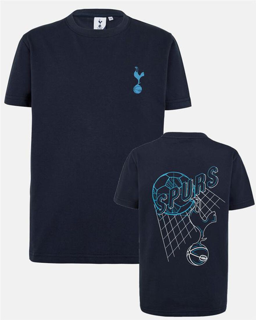 Spurs Kids Navy Graphic Back Print T-Shirt