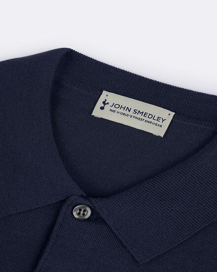 Spurs X John Smedley Mens Long Sleeved Navy Knitted Shirt