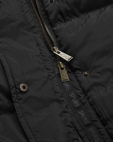 Spurs Womens Long Padded Black Jacket