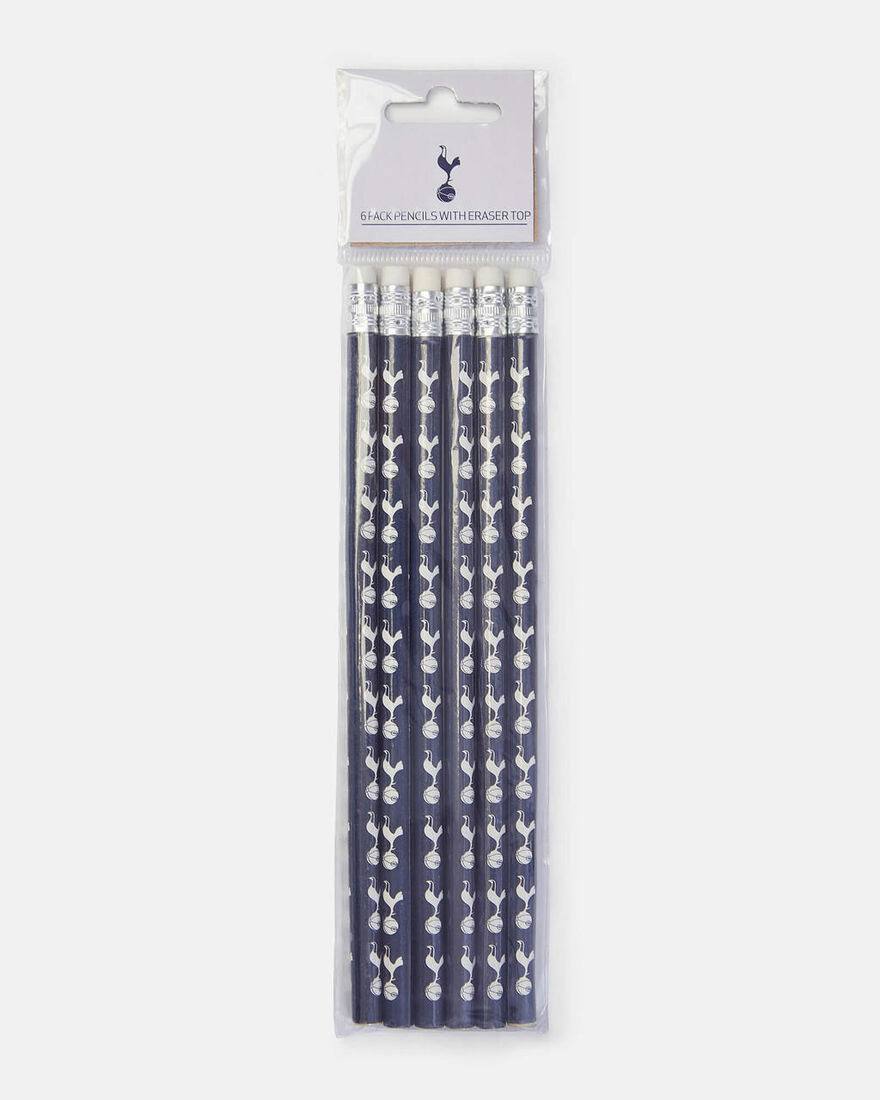 Spurs 6 Pack of Pencils with Eraser Top