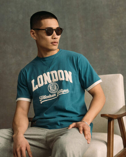 Spurs Mens London Varsity Green T-Shirt