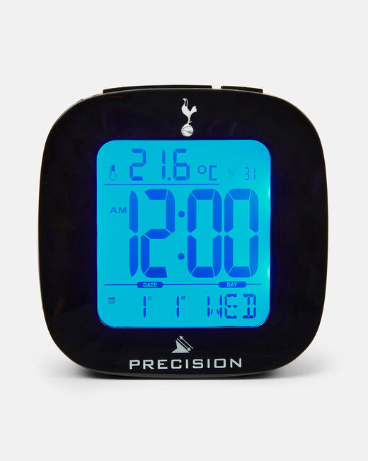 Spurs TH Black Battery Led Alarm 25cm Clock