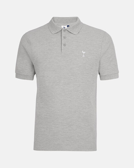 Spurs Mens Cotton Grey Pique Polo
